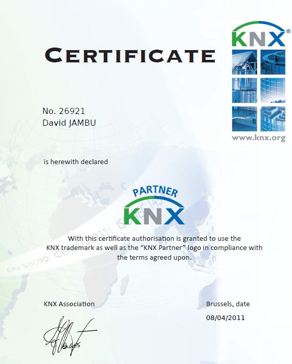David JAMBU Certificate KNX 